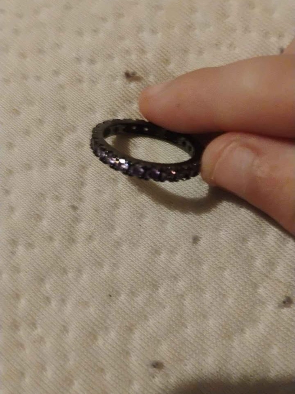 Purple Crystal Eternity Band Ring for Women